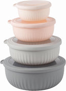 COOK WITH COLOR Prep Bowls with Lids- Wide and Deep Nesting Plastic Small Mixing Bowl Set with Lids