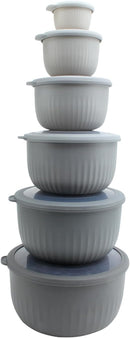 COOK WITH COLOR Prep Bowls with Lids- Wide and Deep Nesting Plastic Small Mixing Bowl Set with Lids