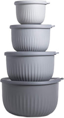 COOK WITH COLOR Prep Bowls with Lids- Wide and Deep Nesting Plastic Small Mixing Bowl Set with Lids