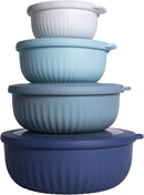 COOK WITH COLOR Prep Bowls with Lids- Wide and Deep Nesting Plastic Small Mixing Bowl Set with Lids