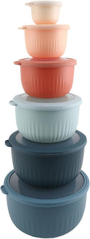 COOK WITH COLOR Prep Bowls with Lids- Wide and Deep Nesting Plastic Small Mixing Bowl Set with Lids