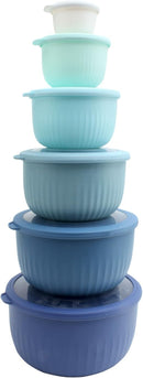 COOK WITH COLOR Prep Bowls with Lids- Wide and Deep Nesting Plastic Small Mixing Bowl Set with Lids