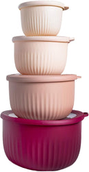 COOK WITH COLOR Prep Bowls with Lids- Wide and Deep Nesting Plastic Small Mixing Bowl Set with Lids