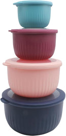 COOK WITH COLOR Prep Bowls with Lids- Wide and Deep Nesting Plastic Small Mixing Bowl Set with Lids