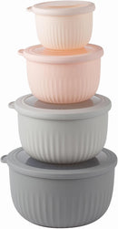 COOK WITH COLOR Prep Bowls with Lids- Wide and Deep Nesting Plastic Small Mixing Bowl Set with Lids