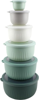 COOK WITH COLOR Prep Bowls with Lids- Wide and Deep Nesting Plastic Small Mixing Bowl Set with Lids