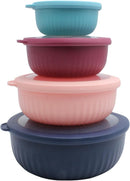 COOK WITH COLOR Prep Bowls with Lids- Wide and Deep Nesting Plastic Small Mixing Bowl Set with Lids