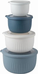 COOK WITH COLOR Prep Bowls with Lids- Wide and Deep Nesting Plastic Small Mixing Bowl Set with Lids