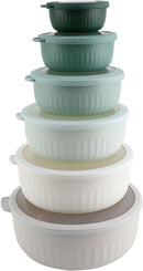 COOK WITH COLOR Prep Bowls with Lids- Wide and Deep Nesting Plastic Small Mixing Bowl Set with Lids