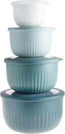COOK WITH COLOR Prep Bowls with Lids- Wide and Deep Nesting Plastic Small Mixing Bowl Set with Lids