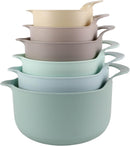 COOK WITH COLOR Nesting Plastic Mixing Bowl Set with Pour Spouts and Handles, 4 Piece Non-Slip