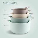 COOK WITH COLOR Nesting Plastic Mixing Bowl Set with Pour Spouts and Handles, 4 Piece Non-Slip