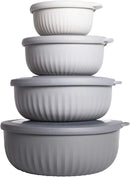 COOK WITH COLOR Prep Bowls with Lids- Wide and Deep Nesting Plastic Small Mixing Bowl Set with Lids
