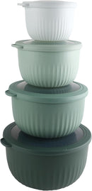 COOK WITH COLOR Prep Bowls with Lids- Wide and Deep Nesting Plastic Small Mixing Bowl Set with Lids