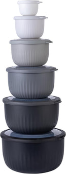 COOK WITH COLOR Prep Bowls with Lids- Wide and Deep Nesting Plastic Small Mixing Bowl Set with Lids