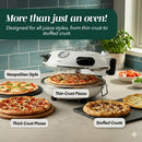 Cook With Color Electric Countertop Pizza Oven, Indoor Crispy Crust Pizza Maker, 12 Inch Pizza Oven with Ceramic Stone, Heats up to 800°F, Dual Temperature Control, Includes Pizza Peel