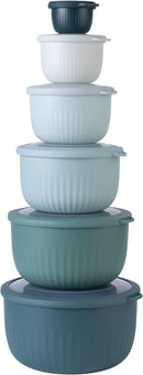 COOK WITH COLOR Prep Bowls with Lids- Wide and Deep Nesting Plastic Small Mixing Bowl Set with Lids