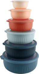 COOK WITH COLOR Prep Bowls with Lids- Wide and Deep Nesting Plastic Small Mixing Bowl Set with Lids