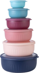 COOK WITH COLOR Prep Bowls with Lids- Wide and Deep Nesting Plastic Small Mixing Bowl Set with Lids