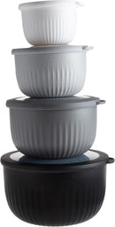 COOK WITH COLOR Prep Bowls with Lids- Wide and Deep Nesting Plastic Small Mixing Bowl Set with Lids
