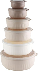 COOK WITH COLOR Prep Bowls with Lids- Wide and Deep Nesting Plastic Small Mixing Bowl Set with Lids