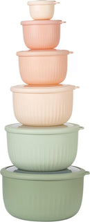 COOK WITH COLOR Prep Bowls with Lids- Wide and Deep Nesting Plastic Small Mixing Bowl Set with Lids