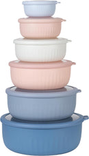 COOK WITH COLOR Prep Bowls with Lids- Wide and Deep Nesting Plastic Small Mixing Bowl Set with Lids