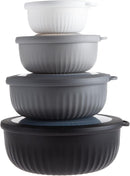 COOK WITH COLOR Prep Bowls with Lids- Wide and Deep Nesting Plastic Small Mixing Bowl Set with Lids