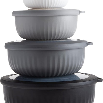 COOK WITH COLOR Prep Bowls with Lids- Wide and Deep Nesting Plastic Small Mixing Bowl Set with Lids