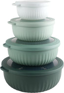COOK WITH COLOR Prep Bowls with Lids- Wide and Deep Nesting Plastic Small Mixing Bowl Set with Lids