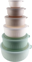 COOK WITH COLOR Prep Bowls with Lids- Wide and Deep Nesting Plastic Small Mixing Bowl Set with Lids