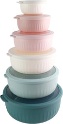 COOK WITH COLOR Prep Bowls with Lids- Wide and Deep Nesting Plastic Small Mixing Bowl Set with Lids
