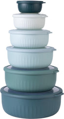 COOK WITH COLOR Prep Bowls with Lids- Wide and Deep Nesting Plastic Small Mixing Bowl Set with Lids