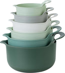 COOK WITH COLOR Nesting Plastic Mixing Bowl Set with Pour Spouts and Handles, 4 Piece Non-Slip