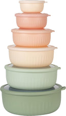 COOK WITH COLOR Prep Bowls with Lids- Wide and Deep Nesting Plastic Small Mixing Bowl Set with Lids