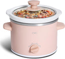 COOK WITH COLOR 2QT Mini Electric Round Slow Cooker - Adjustable Settings, Removable Stoneware Pot, Tempered Glass Lid, Dishwasher Safe, Cool-Touch Side Handles