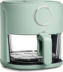COOK WITH COLOR Colorful 1200W 4Qt Air Fryer: Glass Basket, Dishwasher Safe, 60min Timer, 6 Presets, Temp Control 175F-400F, 4 QT