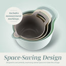 COOK WITH COLOR Nesting Plastic Mixing Bowl Set with Pour Spouts and Handles, 4 Piece Non-Slip