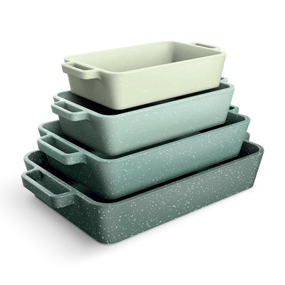 COOK WITH COLOR Ceramic Bakeware Set of 4, Porcelain Casserole Dishes with Handles, Oven Safe for Lasagna, Baking, Roasting & Serving