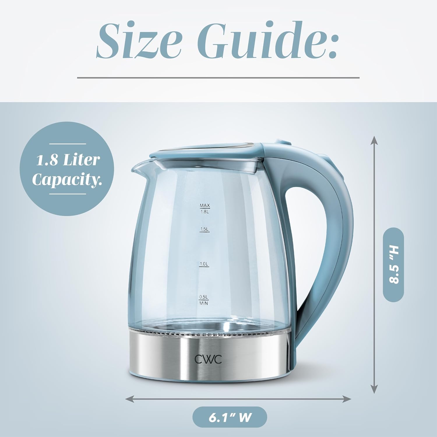 COOK WITH COLOR Electric Stained Glass Tea Kettle, 1.9L Cordless Hot Water Boiler, 1200W Rapid Boil, Auto Shutoff & Boil Dry Protection, BPA-Free, Sleek Countertop Design