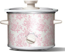 COOK WITH COLOR 2QT Mini Electric Round Slow Cooker - Adjustable Settings, Removable Stoneware Pot, Tempered Glass Lid, Dishwasher Safe, Cool-Touch Side Handles