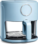COOK WITH COLOR Colorful 1200W 4Qt Air Fryer: Glass Basket, Dishwasher Safe, 60min Timer, 6 Presets, Temp Control 175F-400F, 4 QT