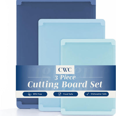 COOK WITH COLOR Extra Large Cutting Board Set, Jumbo-Sized Boards with Rubber Border for Enhanced Cooking Experience, 3-Piece
