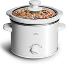 COOK WITH COLOR 2QT Mini Electric Round Slow Cooker - Adjustable Settings, Removable Stoneware Pot, Tempered Glass Lid, Dishwasher Safe, Cool-Touch Side Handles