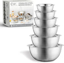 COOK WITH COLOR Stainless Steel Mixing Bowls Set - Nesting Bowls, 6 Pieces