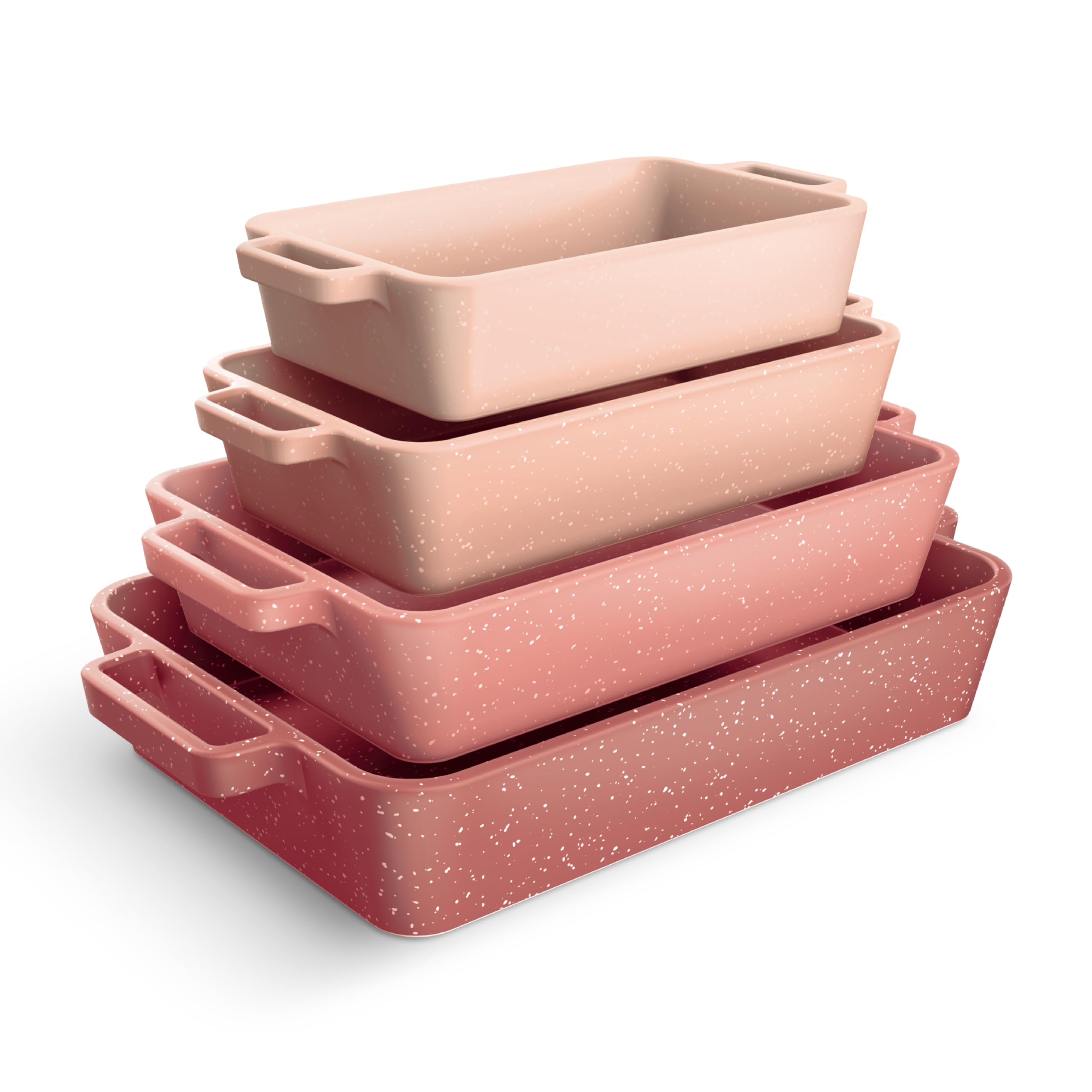 COOK WITH COLOR Ceramic Bakeware Set of 4, Porcelain Casserole Dishes with Handles, Oven Safe for Lasagna, Baking, Roasting & Serving