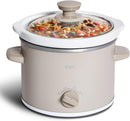 COOK WITH COLOR 2QT Mini Electric Round Slow Cooker - Adjustable Settings, Removable Stoneware Pot, Tempered Glass Lid, Dishwasher Safe, Cool-Touch Side Handles