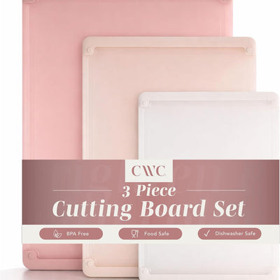 COOK WITH COLOR Extra Large Cutting Board Set, Jumbo-Sized Boards with Rubber Border for Enhanced Cooking Experience, 3-Piece