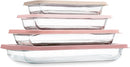 Cook with Color 8-Piece Glass Baking Dish Set with Ombre Lids, Rectangular Bakeware with Airtight Storage Lids