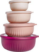 COOK WITH COLOR Prep Bowls with Lids- Wide and Deep Nesting Plastic Small Mixing Bowl Set with Lids